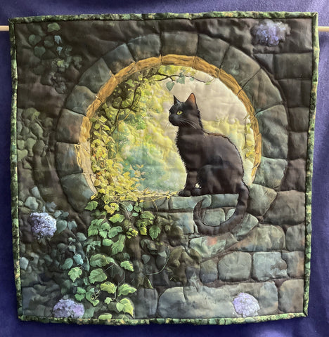 Wall Quilt - A Cat's Garden Window