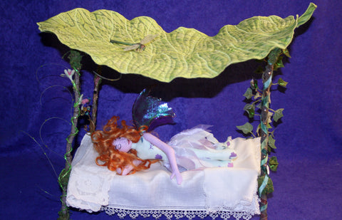 Sleeping Fairy on her Canopy Bed